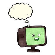 cartoon computer screen with thought bubble N6