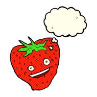 cartoon strawberry with thought bubble N14