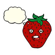 cartoon strawberry with thought bubble N15