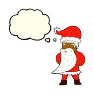 cartoon santa claus with thought bubble N96