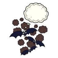 cartoon vampire bats with thought bubble N3