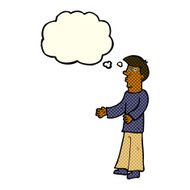 cartoon curious man with thought bubble N34