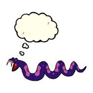 cartoon poisonous snake with thought bubble N2