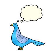 cartoon bird with thought bubble N134