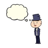 cartoon funny hobo man with thought bubble N5