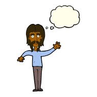 cartoon waving man with mustache thought bubble N6