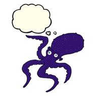 cartoon octopus with thought bubble N16