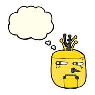 cartoon robot head with thought bubble N27