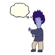 cartoon vampire man with thought bubble N58