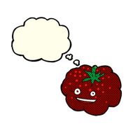 cartoon happy tomato with thought bubble N12