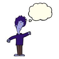 cartoon vampire man with thought bubble N59