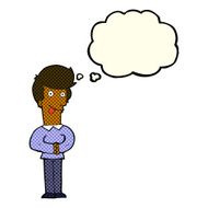 cartoon man sticking out tongue with thought bubble N15