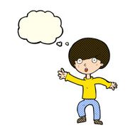 cartoon panicking boy with thought bubble N5