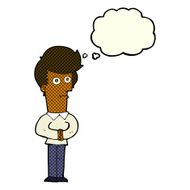 cartoon man staring with thought bubble N6