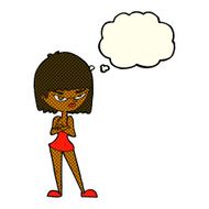 cartoon angry woman with thought bubble N11