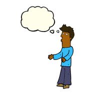 cartoon man explaining with thought bubble N10