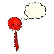 spooky cartoon sull and spine with thought bubble N6