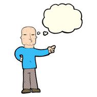cartoon pointing man with thought bubble N43