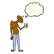 cartoon hooligan with thought bubble N4