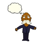 cartoon disappointed old man with thought bubble N6