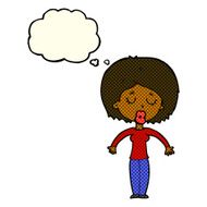 cartoon woman with closed eyes thought bubble N6