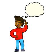 cartoon man with idea thought bubble N54