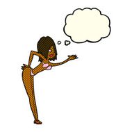 cartoon woman in bikini with thought bubble N30