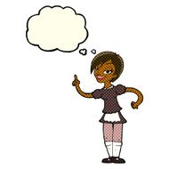 cartoon waitress taking order with thought bubble N10