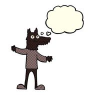 cartoon wolf man with thought bubble N24