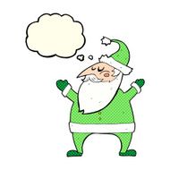 cartoon santa claus with thought bubble N97