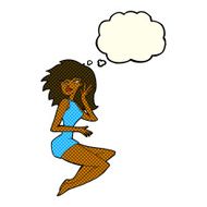 cartoon sexy woman with thought bubble N7