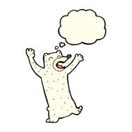 cartoon polar bear with thought bubble N35