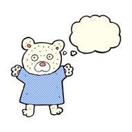 cartoon cute polar bear with thought bubble N36