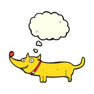 cartoon happy dog with thought bubble N45