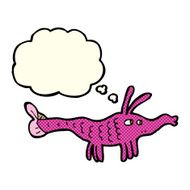 cartoon shrimp with thought bubble N17