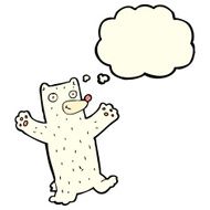cartoon polar bear with thought bubble N36
