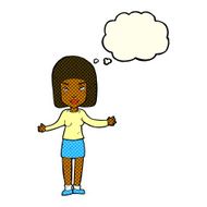 Cartoon Annoyed Woman With Thought Bubble N91
