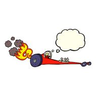 cartoon drag racer with thought bubble N5