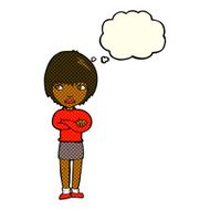 Cartoon Annoyed Woman With Thought Bubble N92