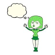 cartoon vampire girl with thought bubble N114