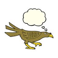 cartoon bird with thought bubble N135