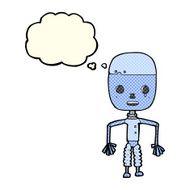 cartoon robot with thought bubble N79