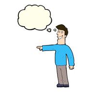 cartoon pointing man with thought bubble N44