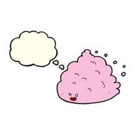 cartoon cloud character with thought bubble N6