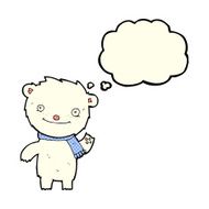 cartoon cute polar bear with thought bubble N38