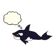 cartoon killer whale with thought bubble N6