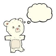 cartoon cute polar bear with thought bubble N39