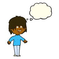 cartoon excited man with thought bubble N36