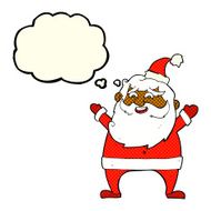 jolly santa cartoon with thought bubble N16