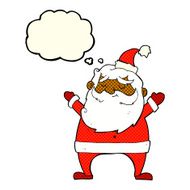 jolly santa cartoon with thought bubble N18